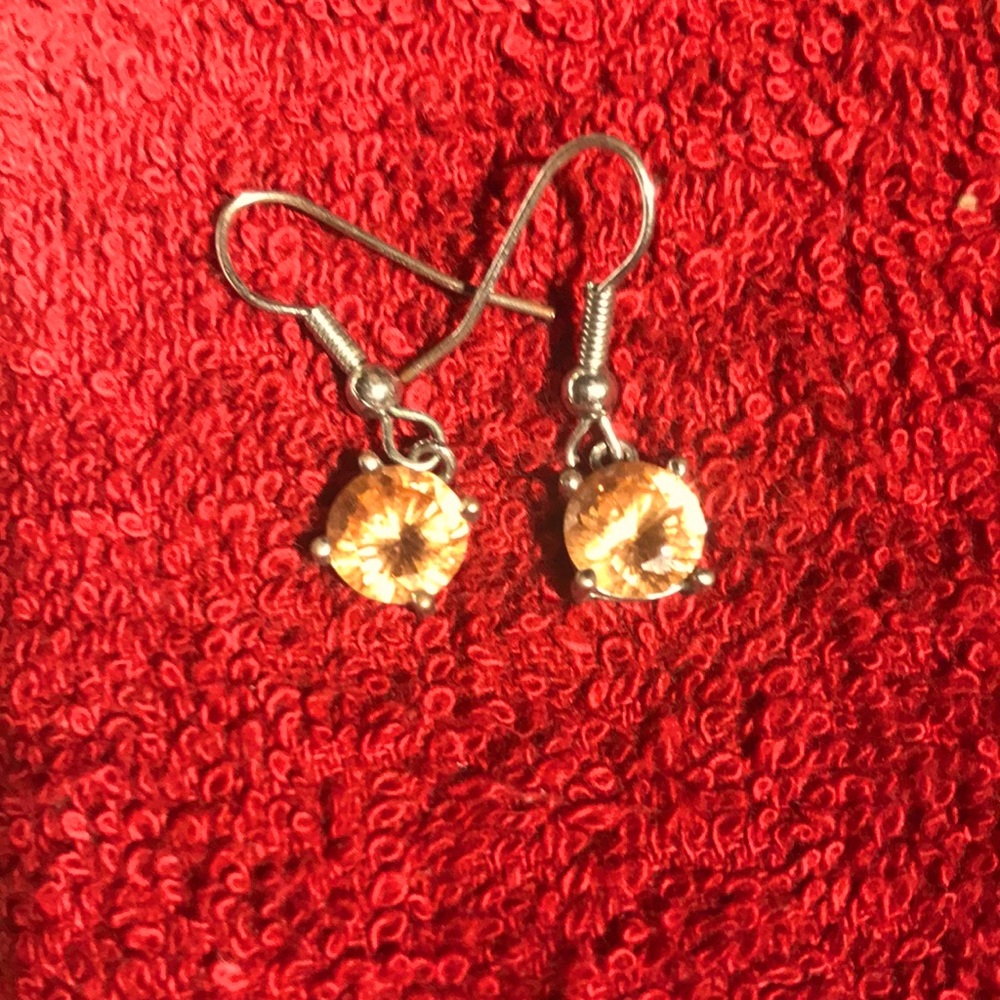 Orange stone earrings